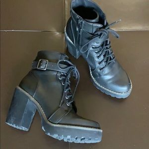 H&M Black Buckle Moto Boot